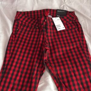 H&M Divided Black & red checkered pant .
